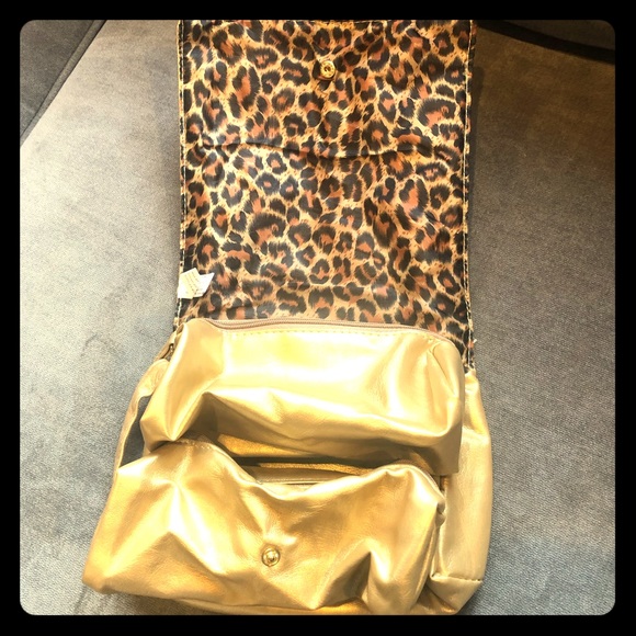 Gold & Leopard Travel Cosmetics Bag - Picture 2 of 3